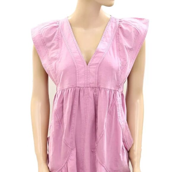 Daily Practice by Anthropologie Short-Sleeve Mini Dress Cotton Purple XS 277210 - Picture 8 of 11